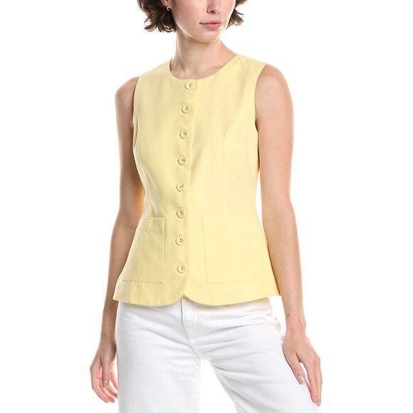 Endless Rose Womens  Linen-Blend Long Top, Yellow - Picture 1 of 3